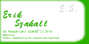 erik szakall business card